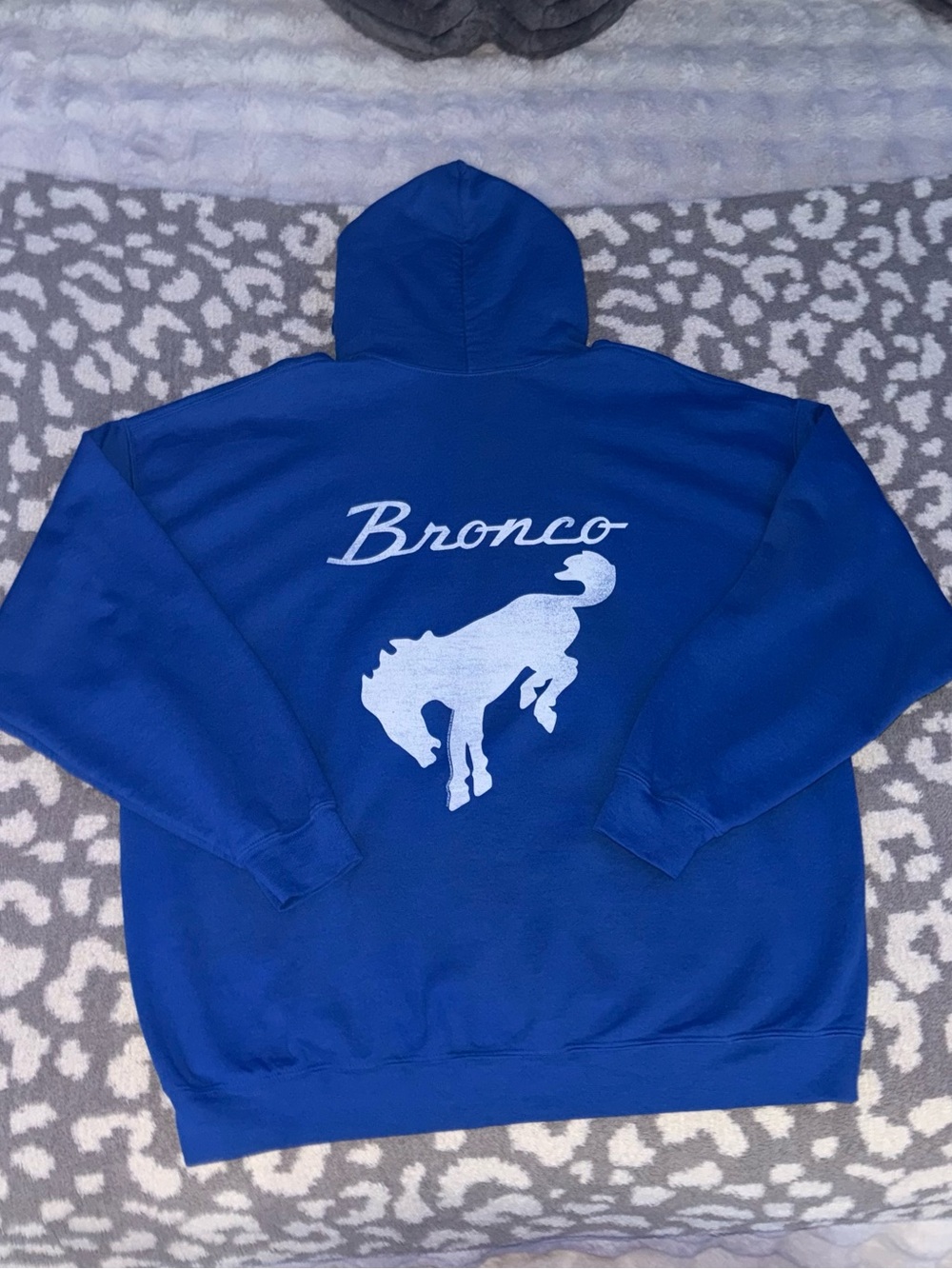 Altar’d State “Bronco” Mustang Logo Hoodie Royal Blue Size L - Picture 6 of 6